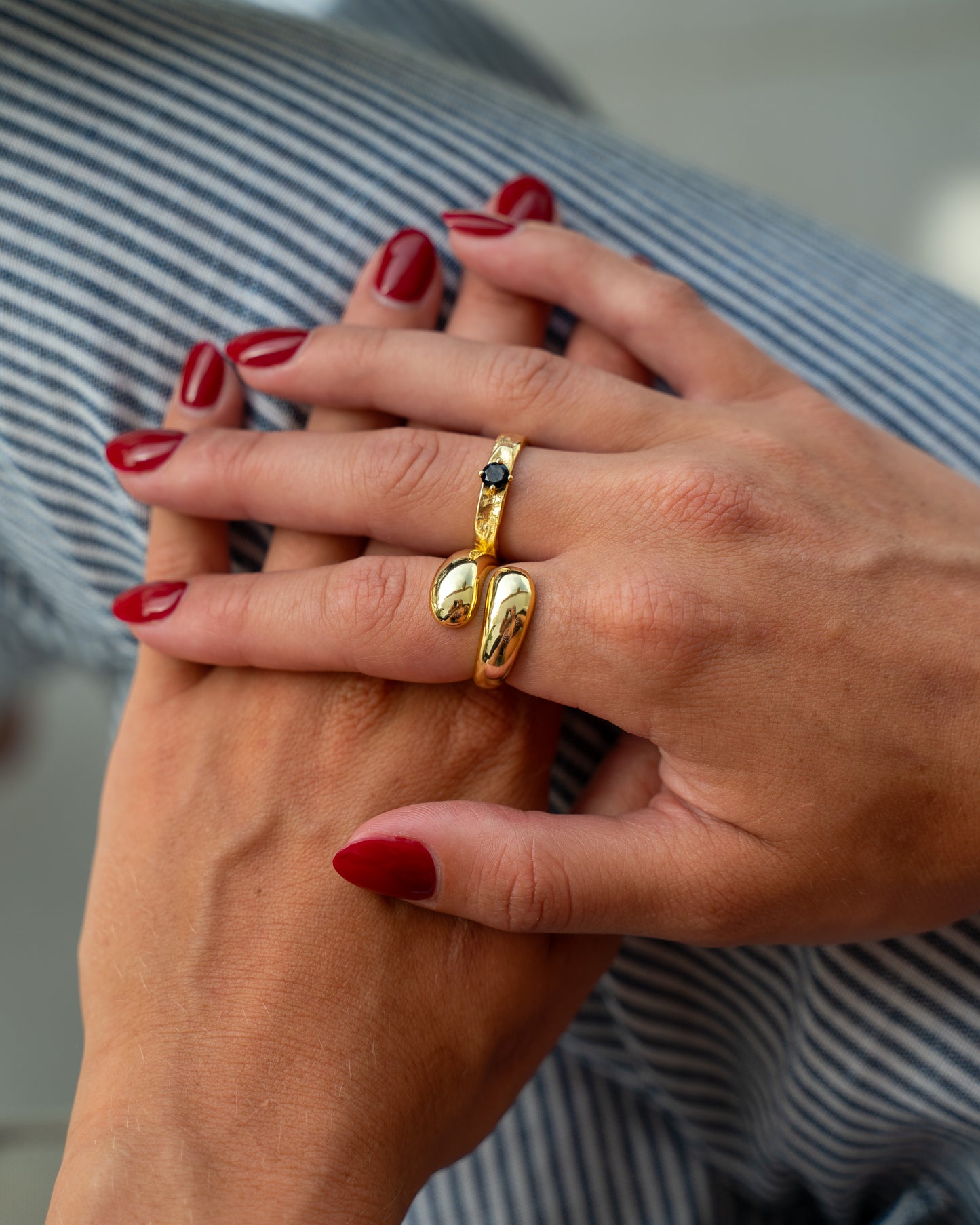 Chunky Overlap Ring Gold