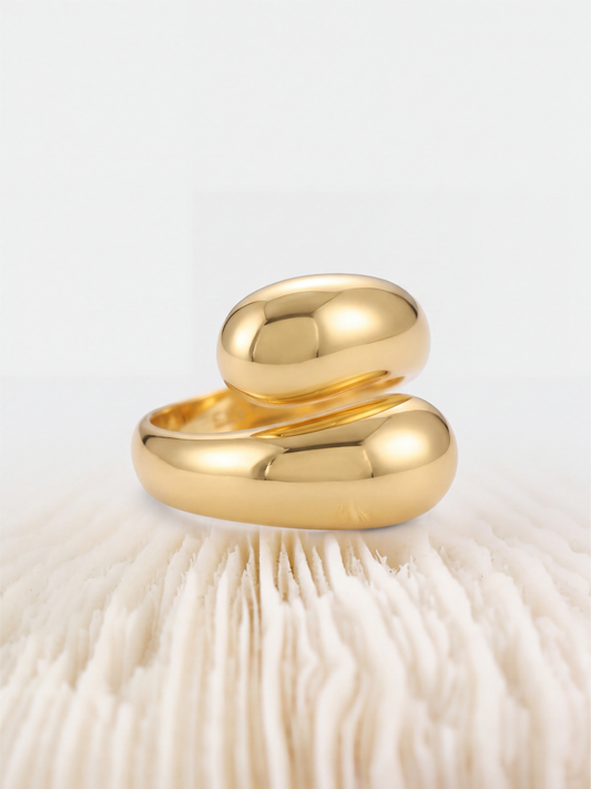 Chunky Overlap Ring Gold