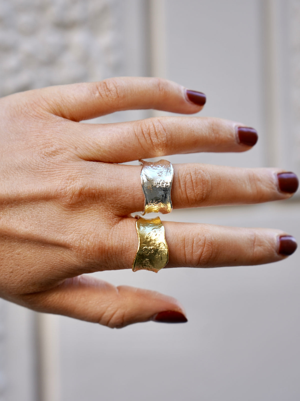 Daka Textured Band Ring Silver