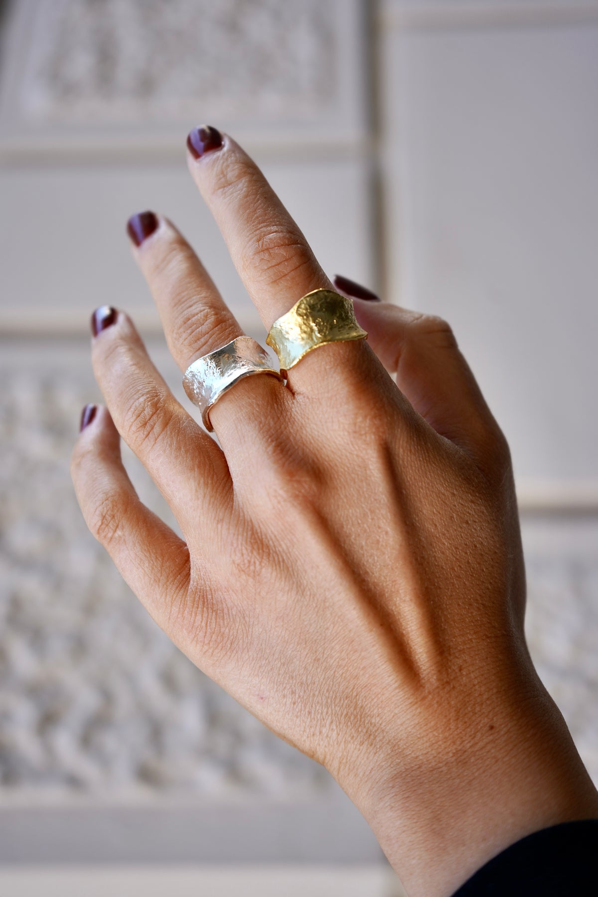 Daka Textured Band Ring Silver