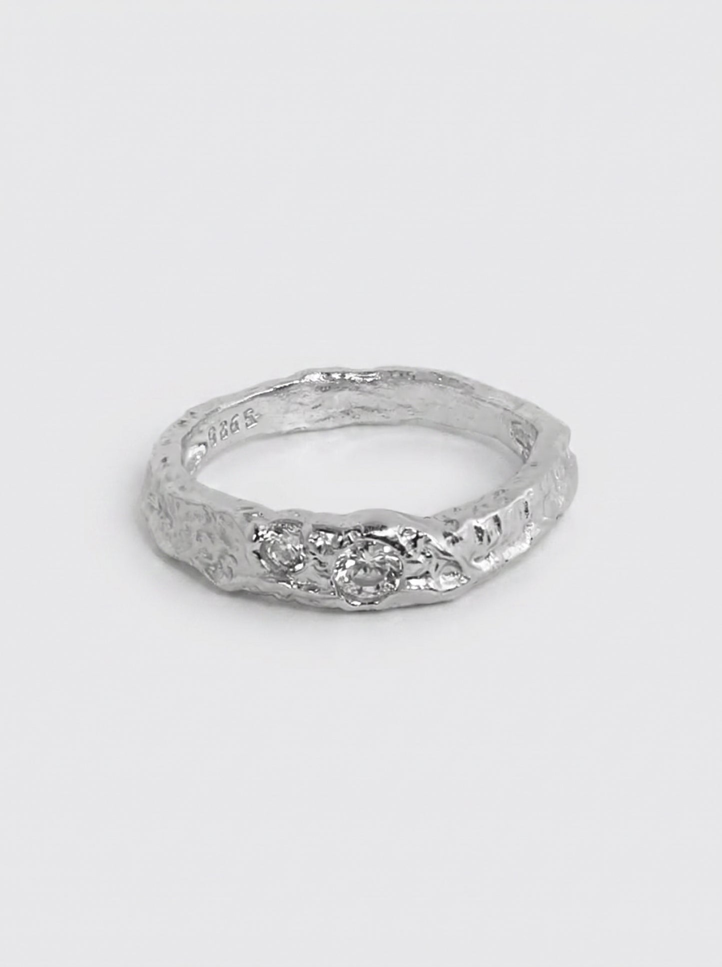 Double Stone Ring Silver