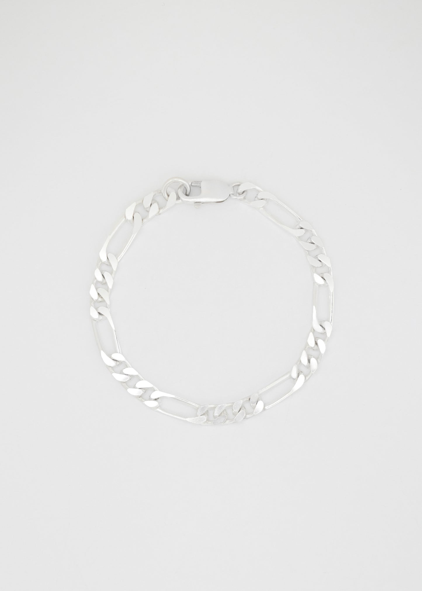 Silver Figaro Bracelet 7mm