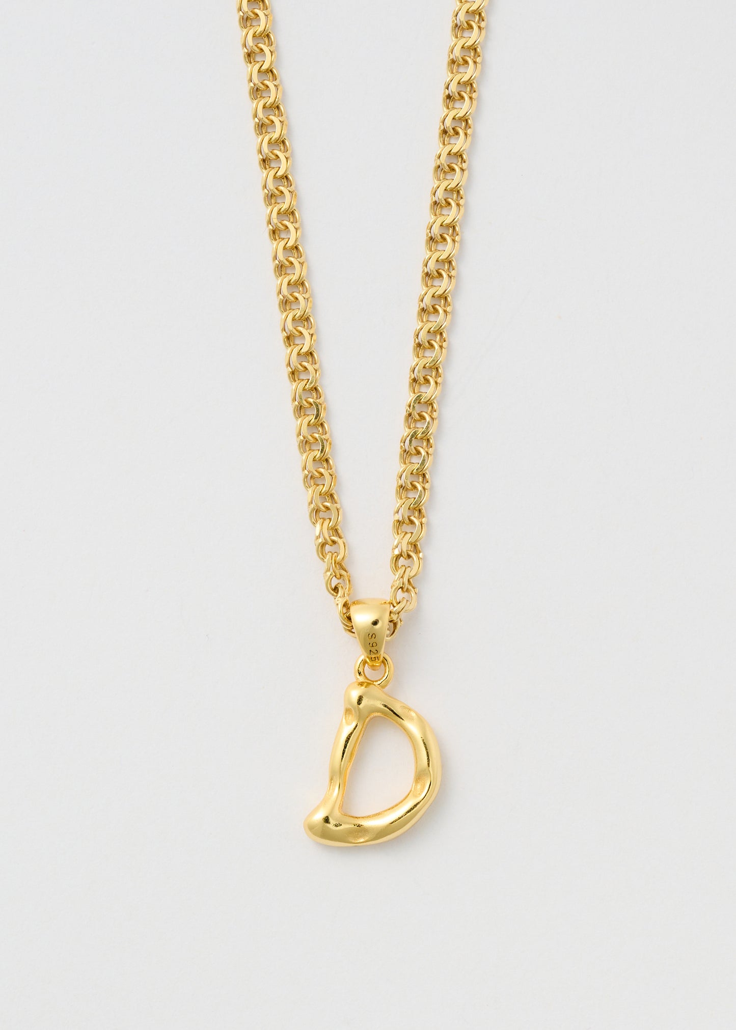 Gold Bismarck Letter Necklace 2mm