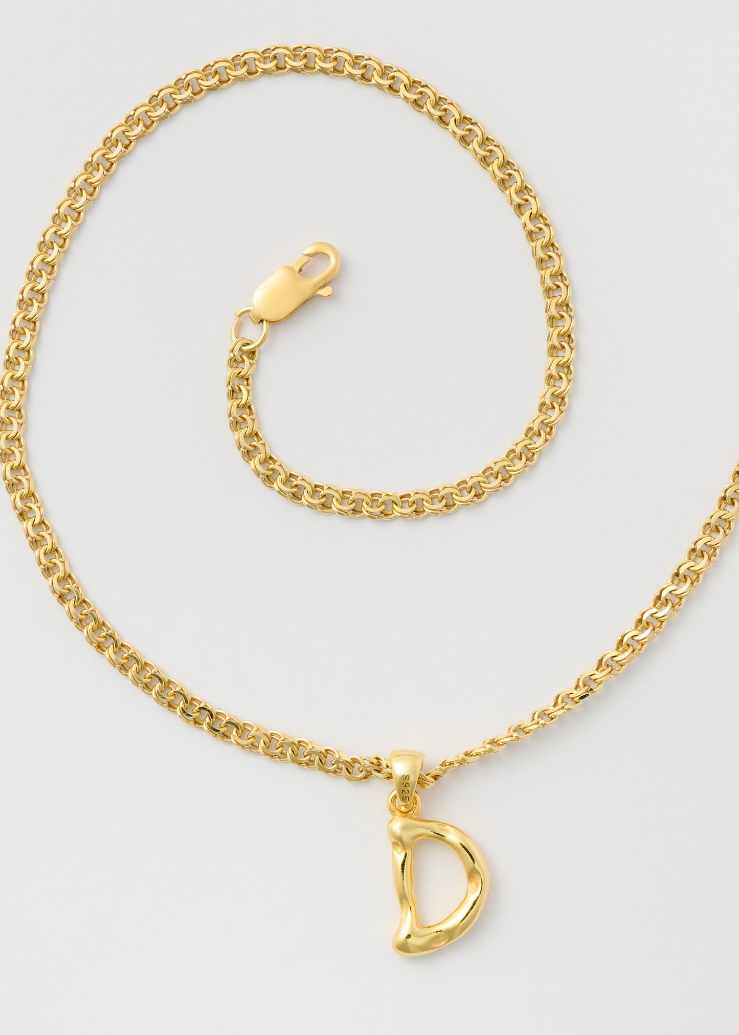 Gold Bismarck Letter Necklace 2mm