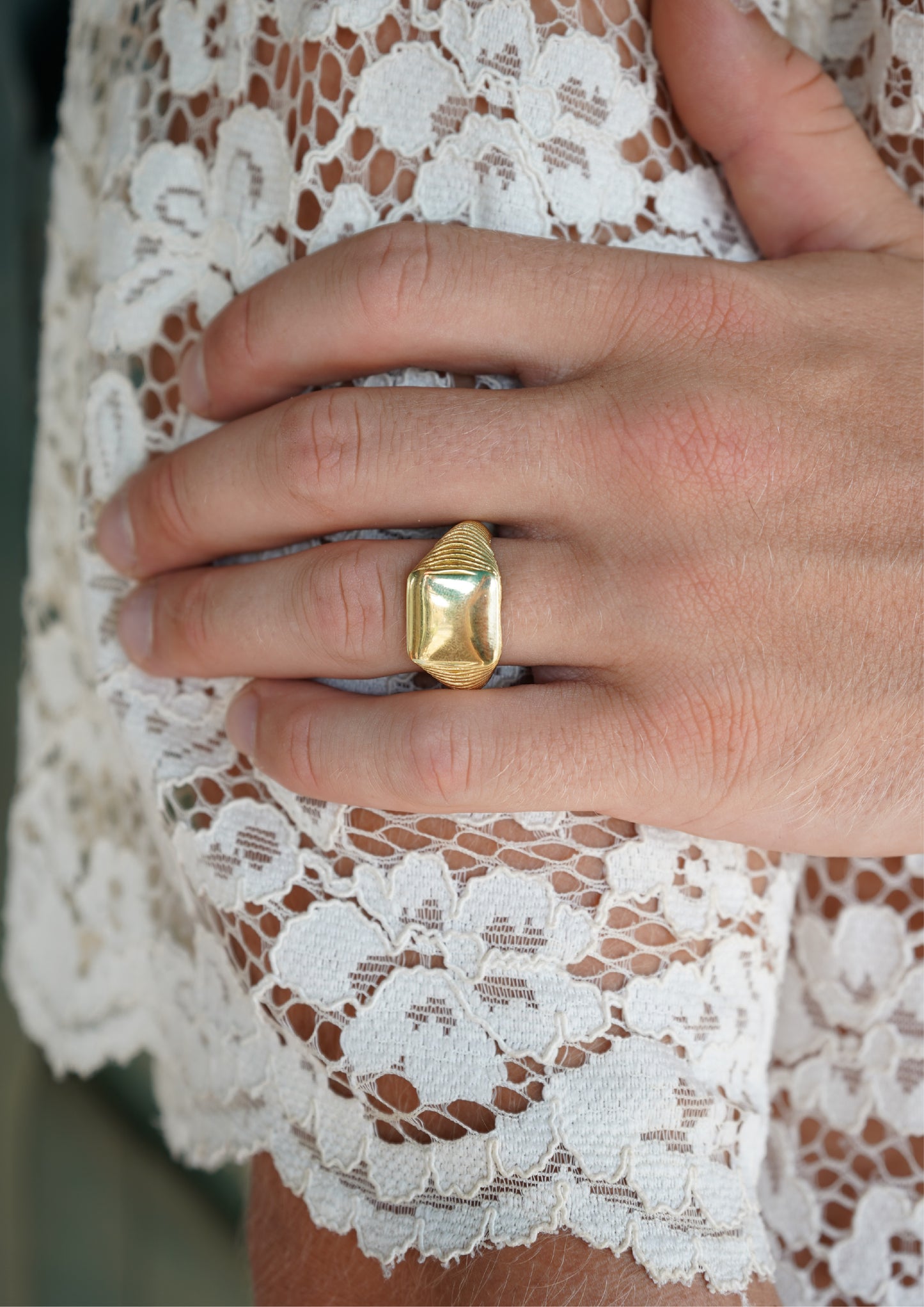 Gold Square Aura Signet
