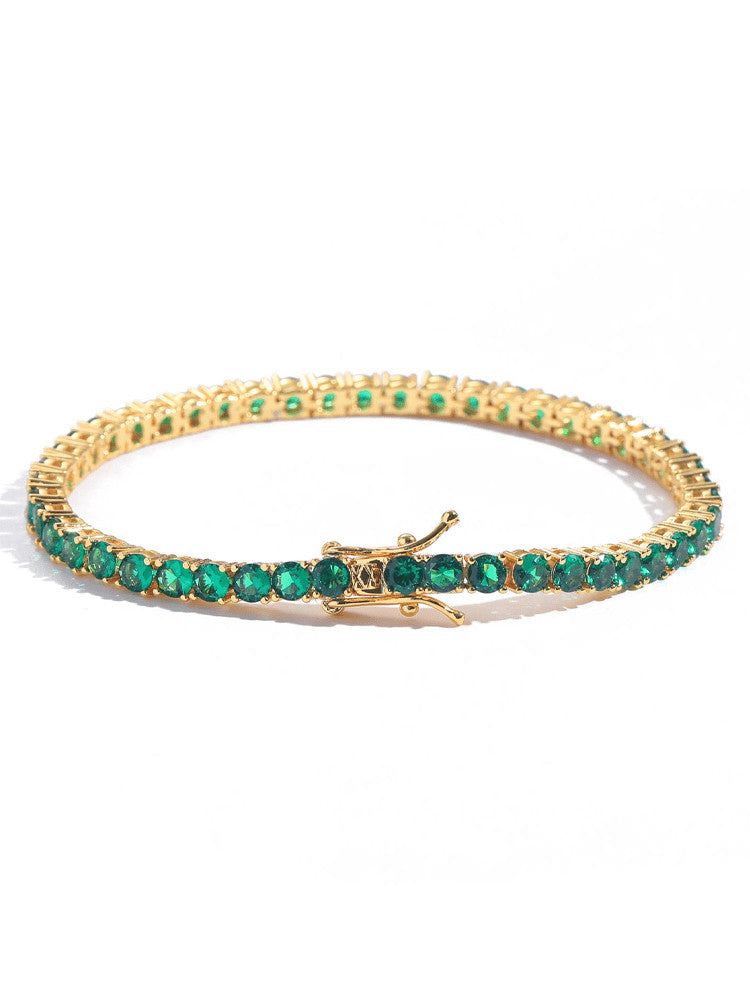 Green Gold Tennis Bracelet 4,5mm