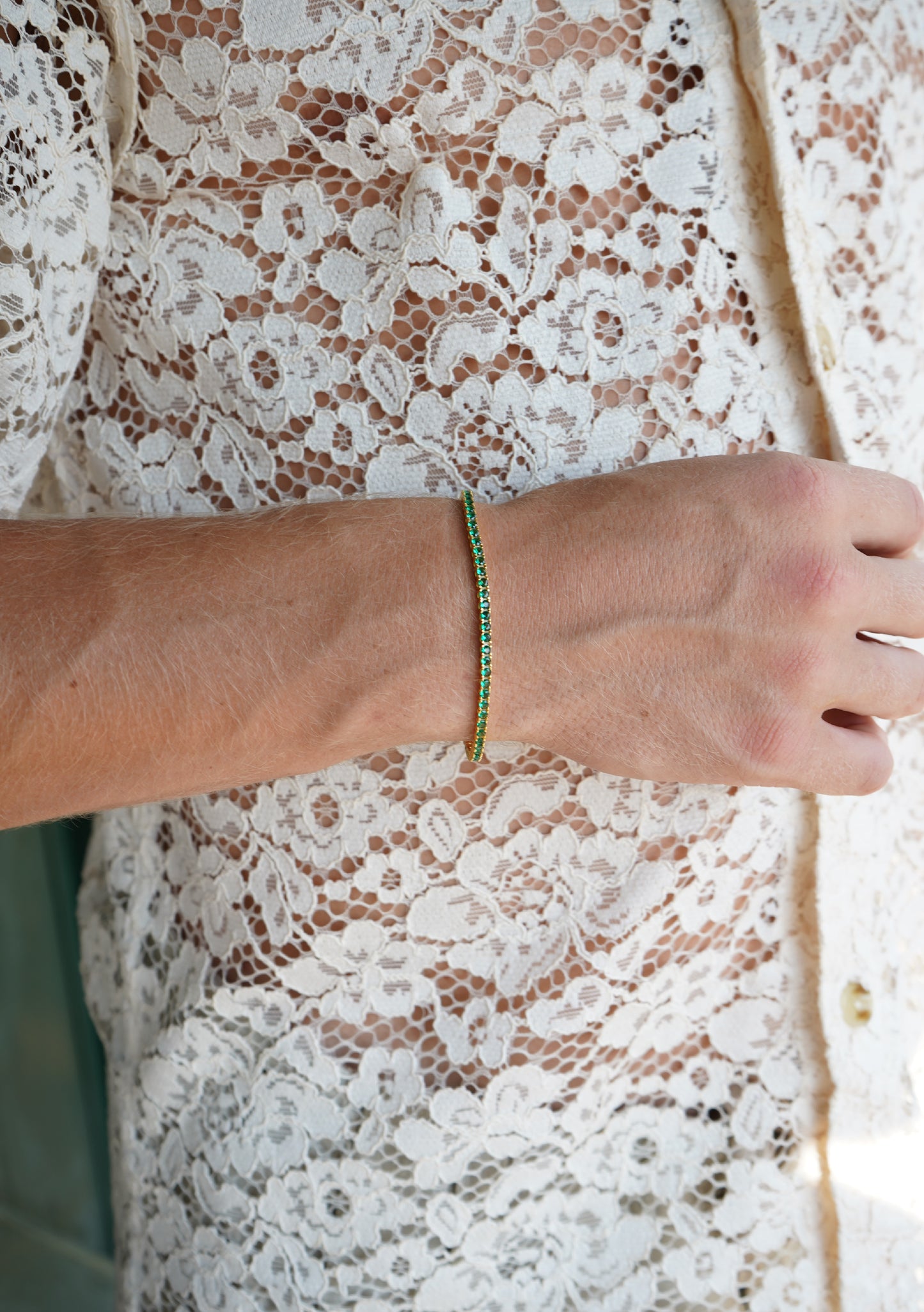 Green Gold Tennis Bracelet 2,5mm