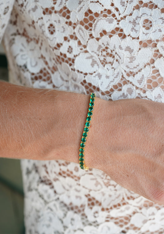 Green Gold Tennis Bracelet 4,5mm