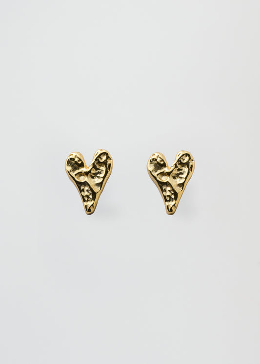 Heart Studs Gold