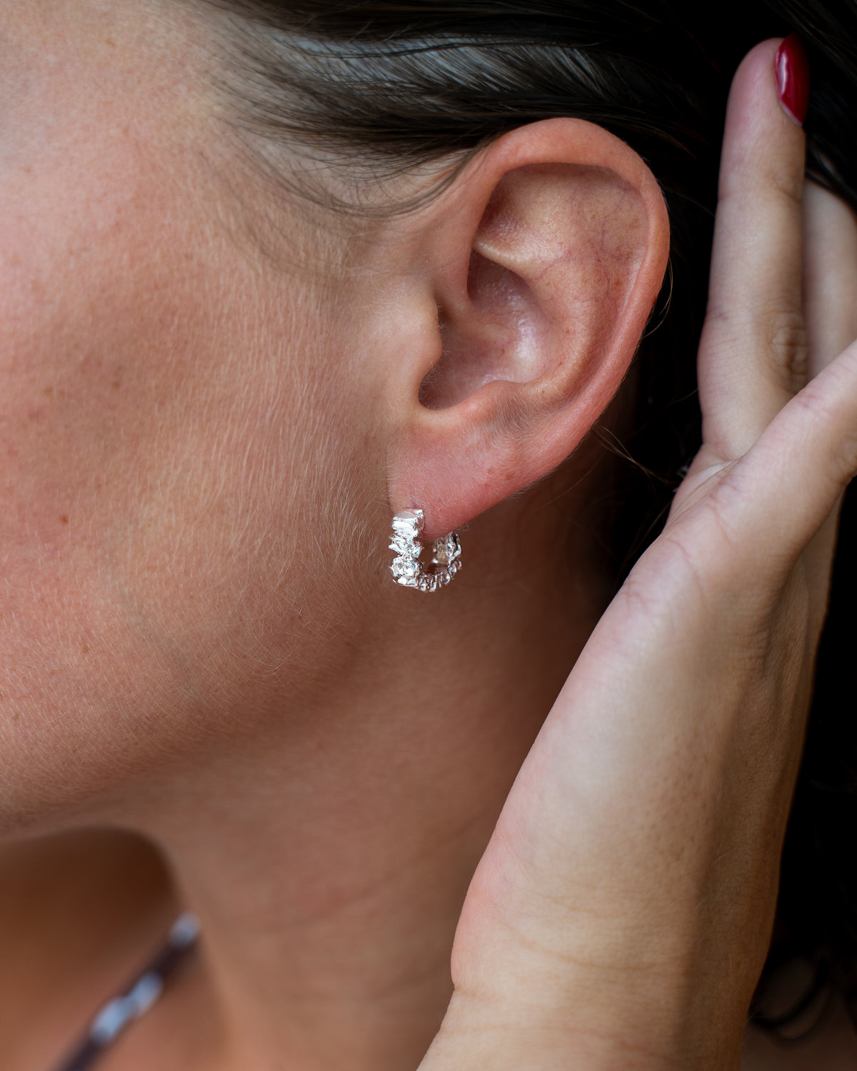 Honeycomb Earrings Silver