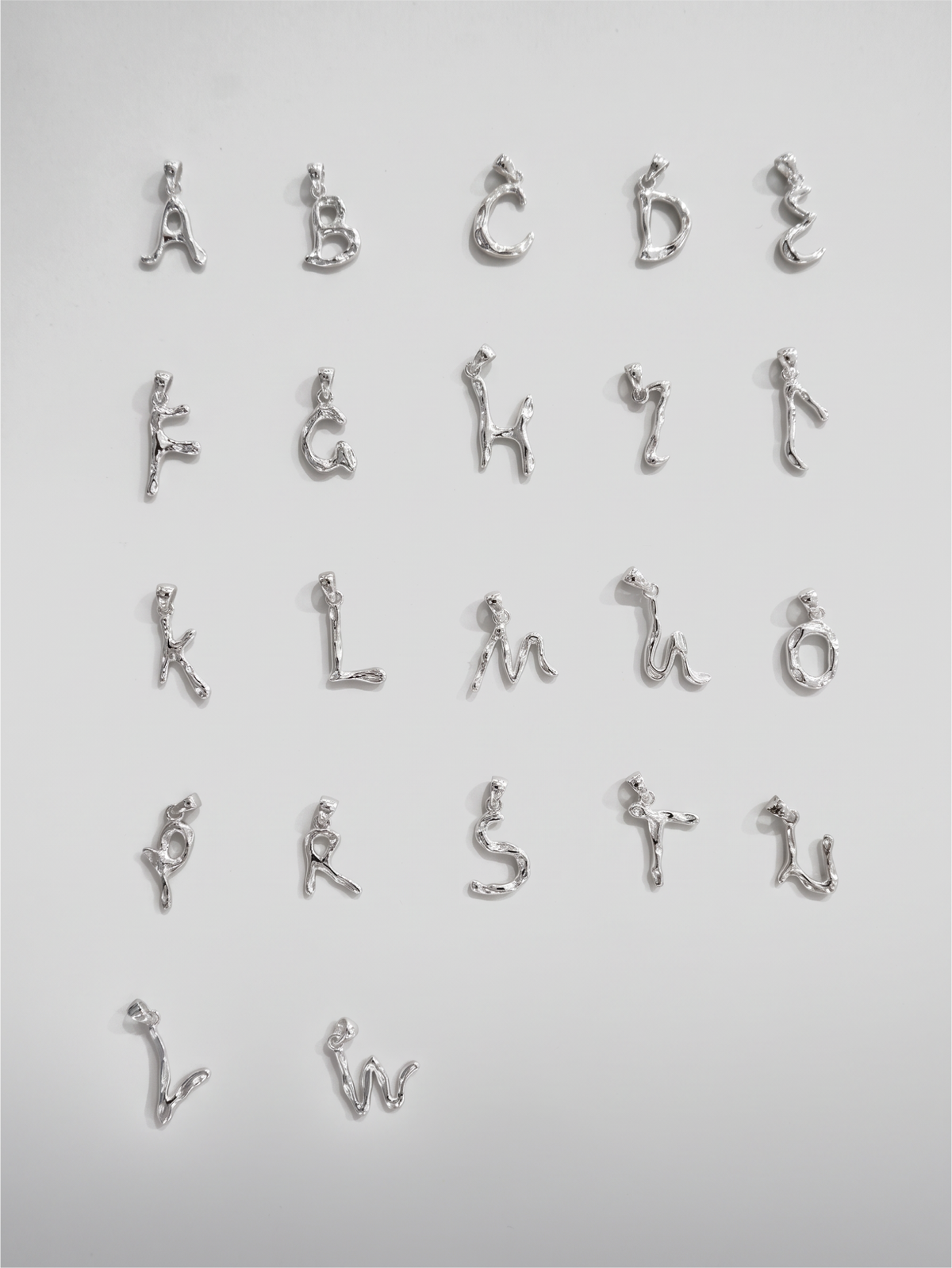Maxi Letter Pendants Silver