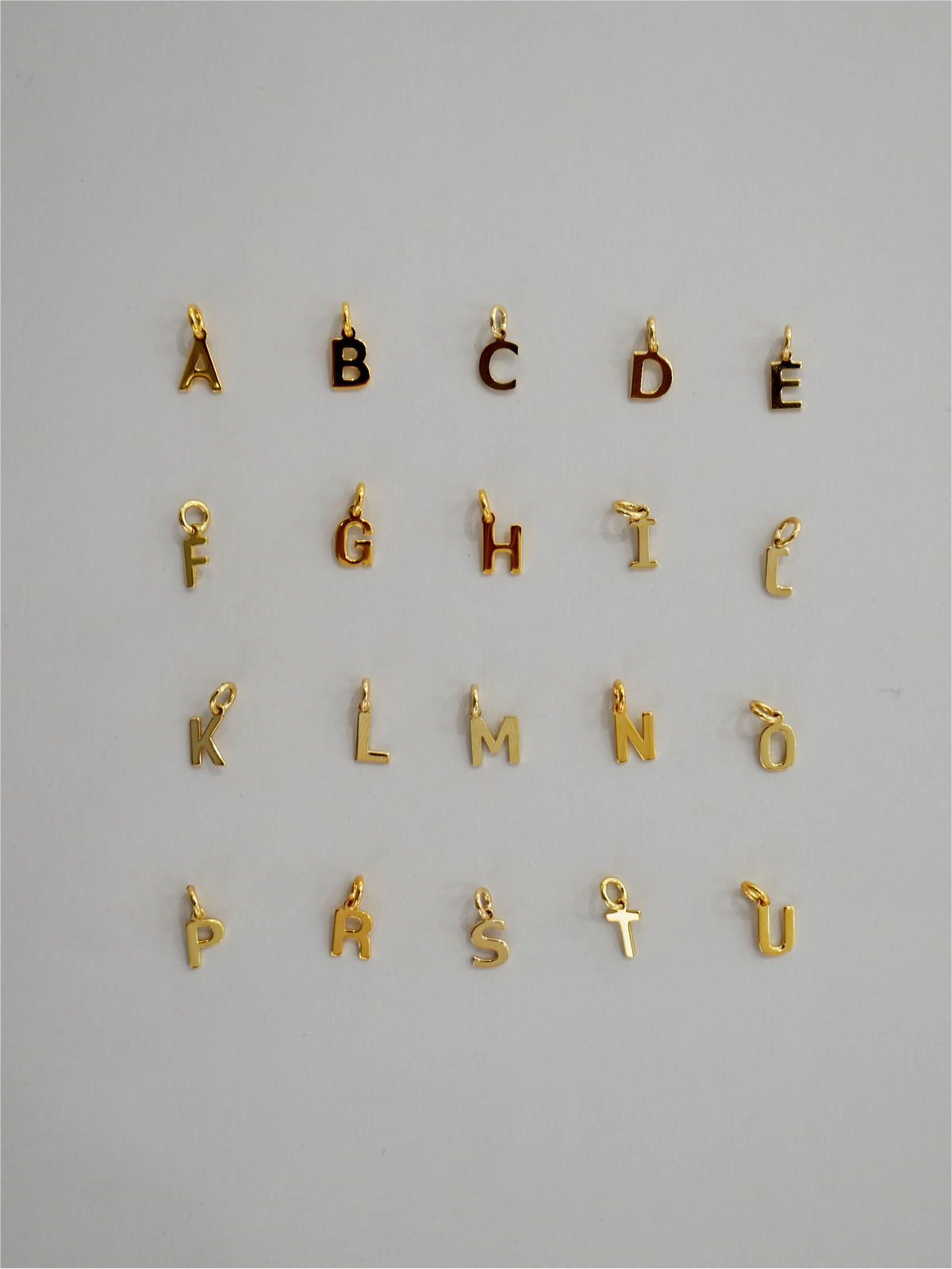 Mini Letter Pendants Gold