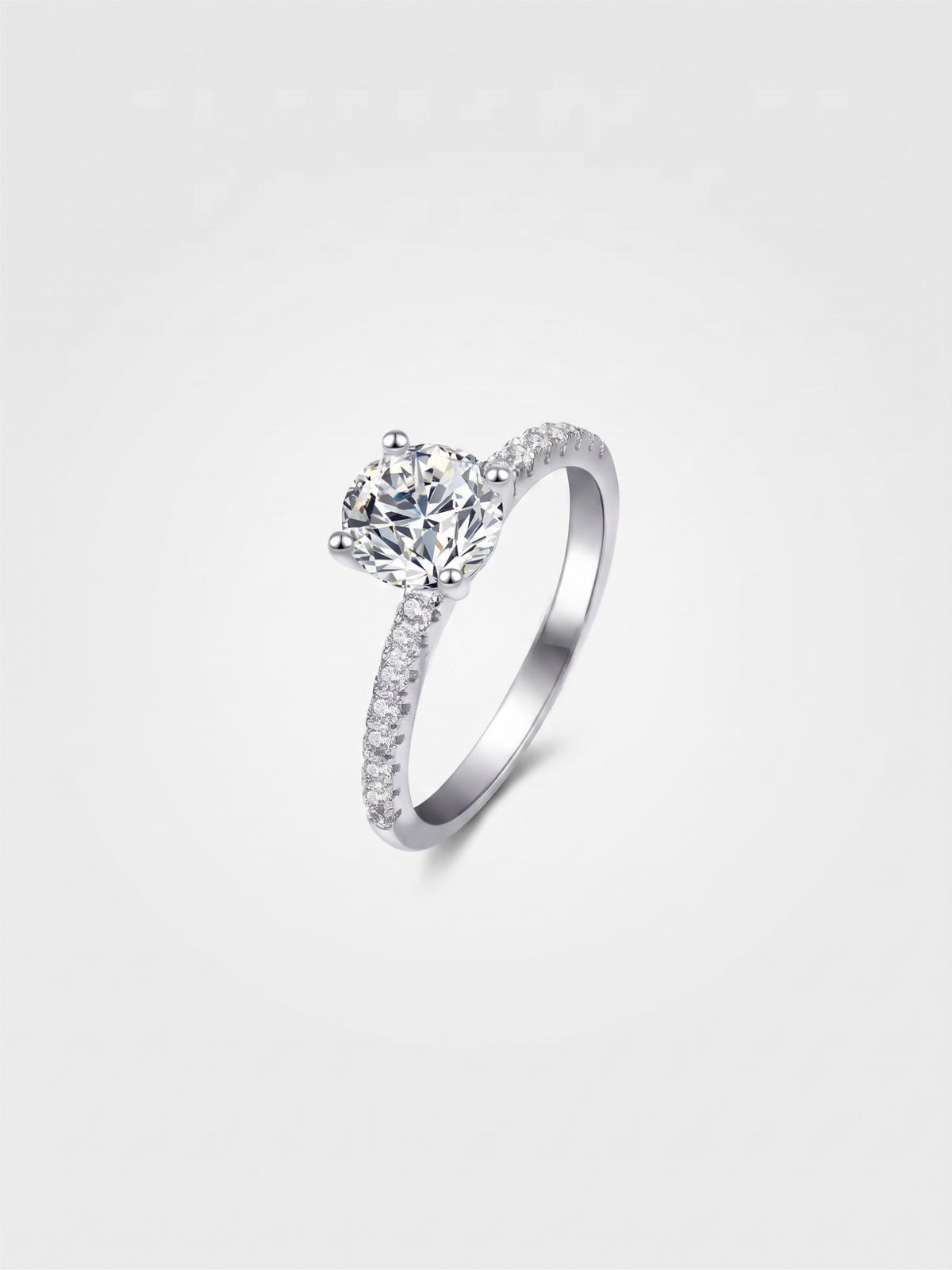 Chunky Moissanite Ring Silver