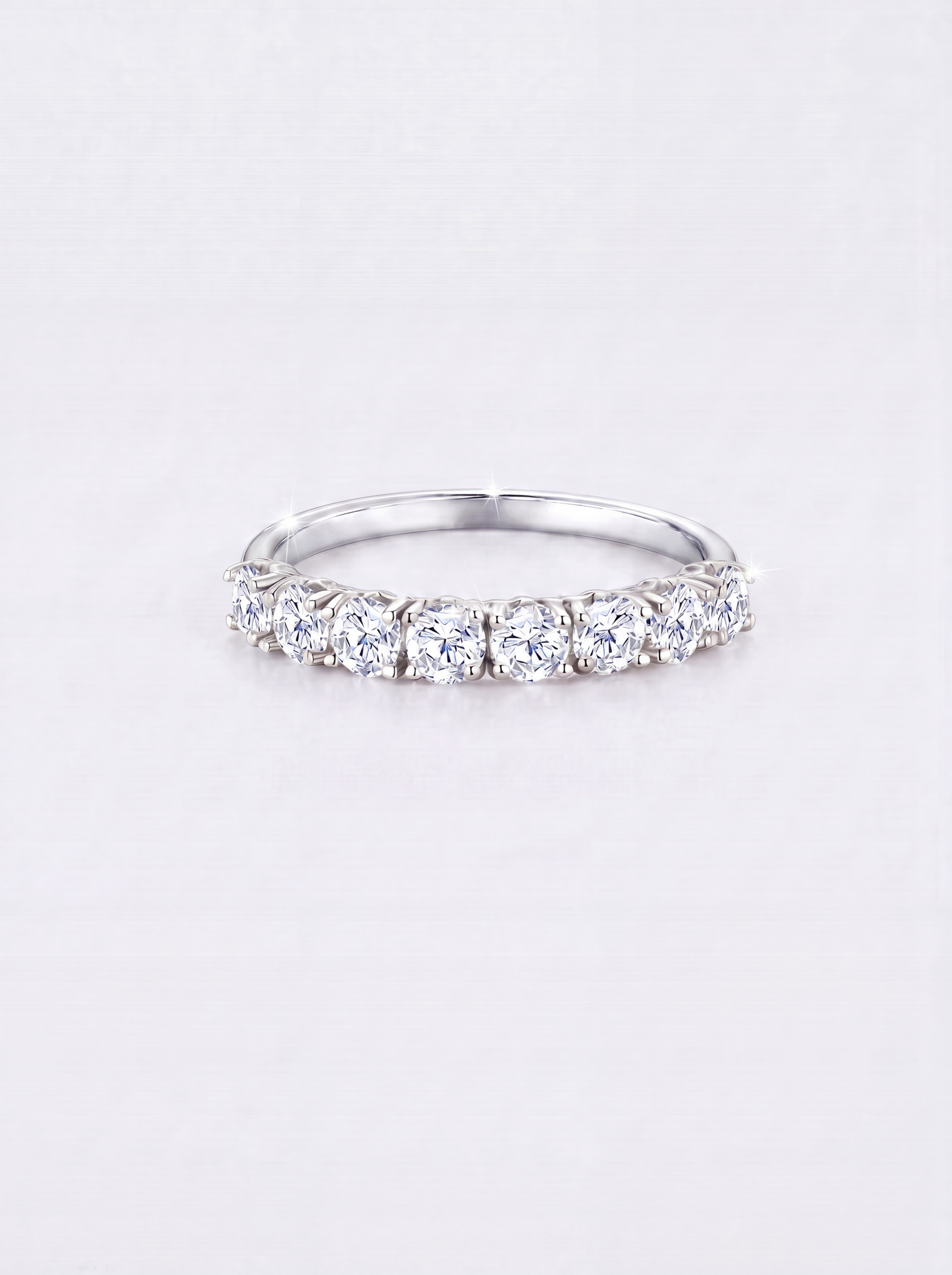 White Mossanite Ring