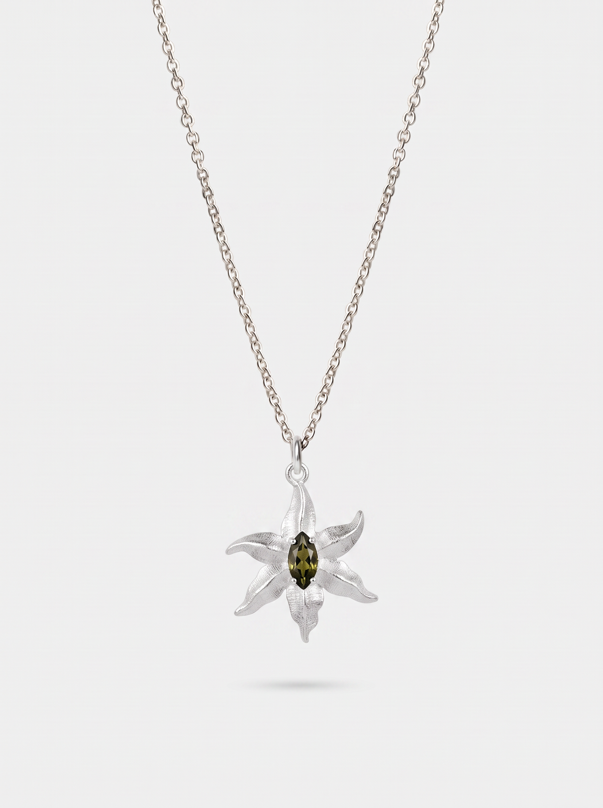 Moth Star Necklace Silver