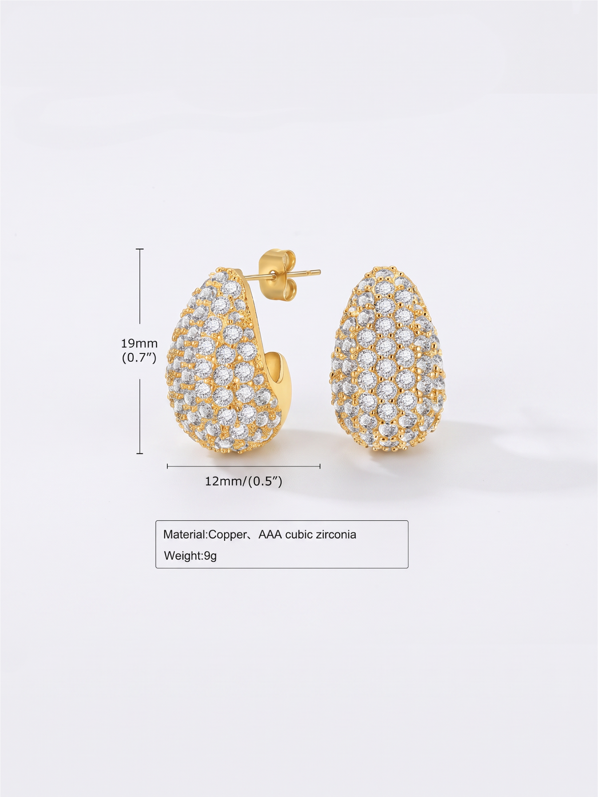 Pave Drop Earrings