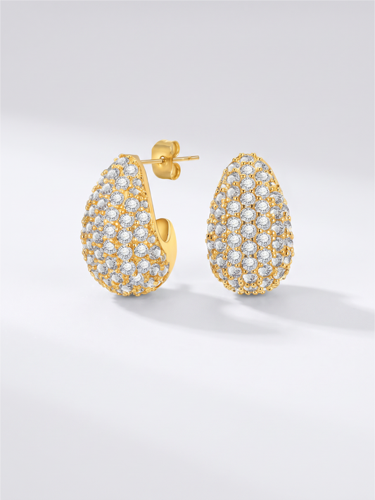 Pave Drop Earrings