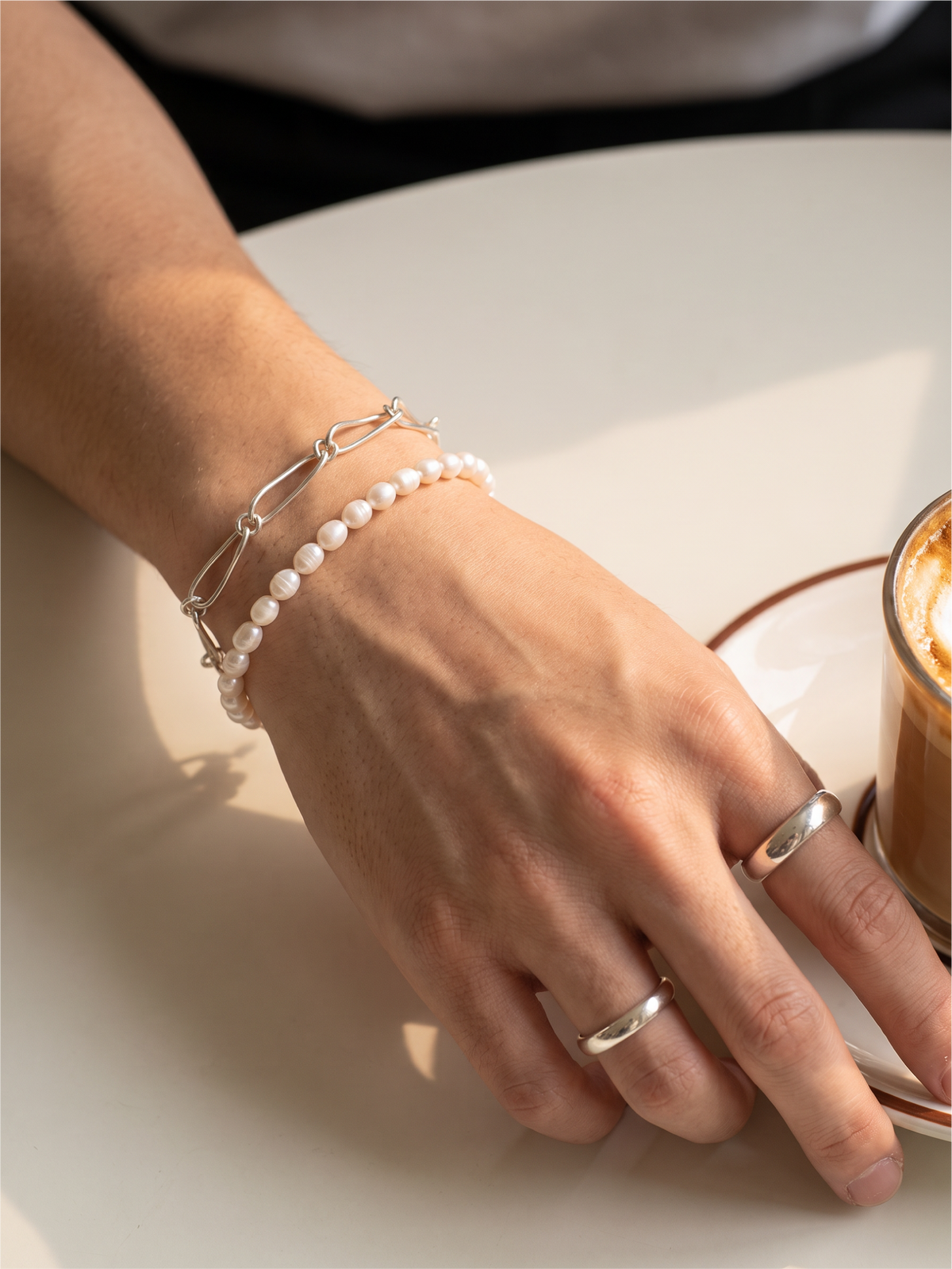 Silver Pearl Bracelet
