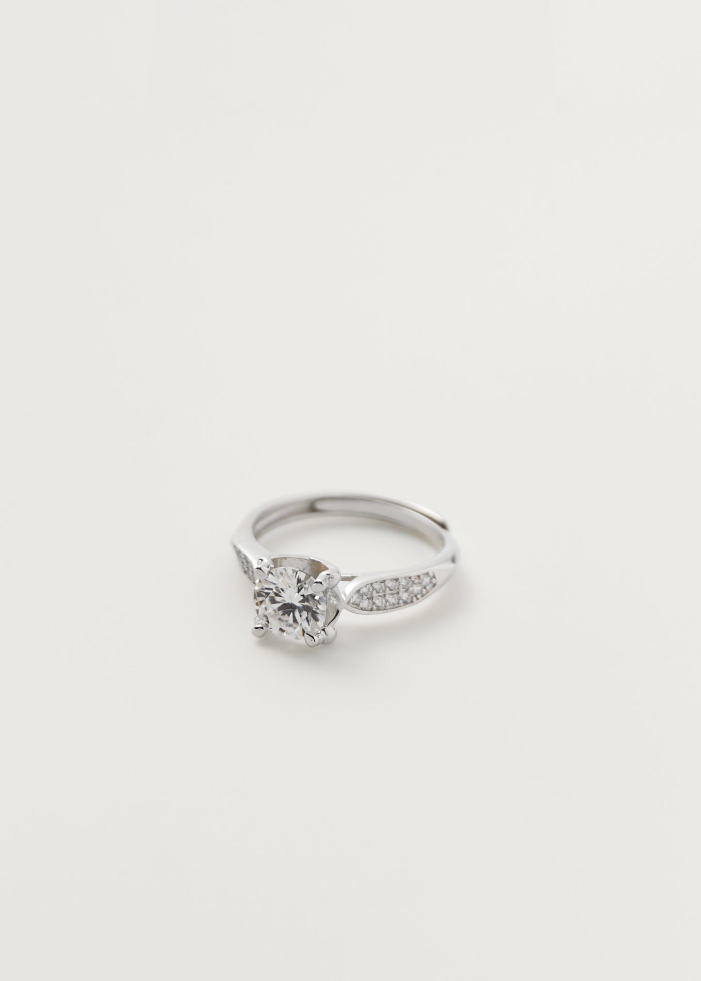 Square Diamond Ring Silver