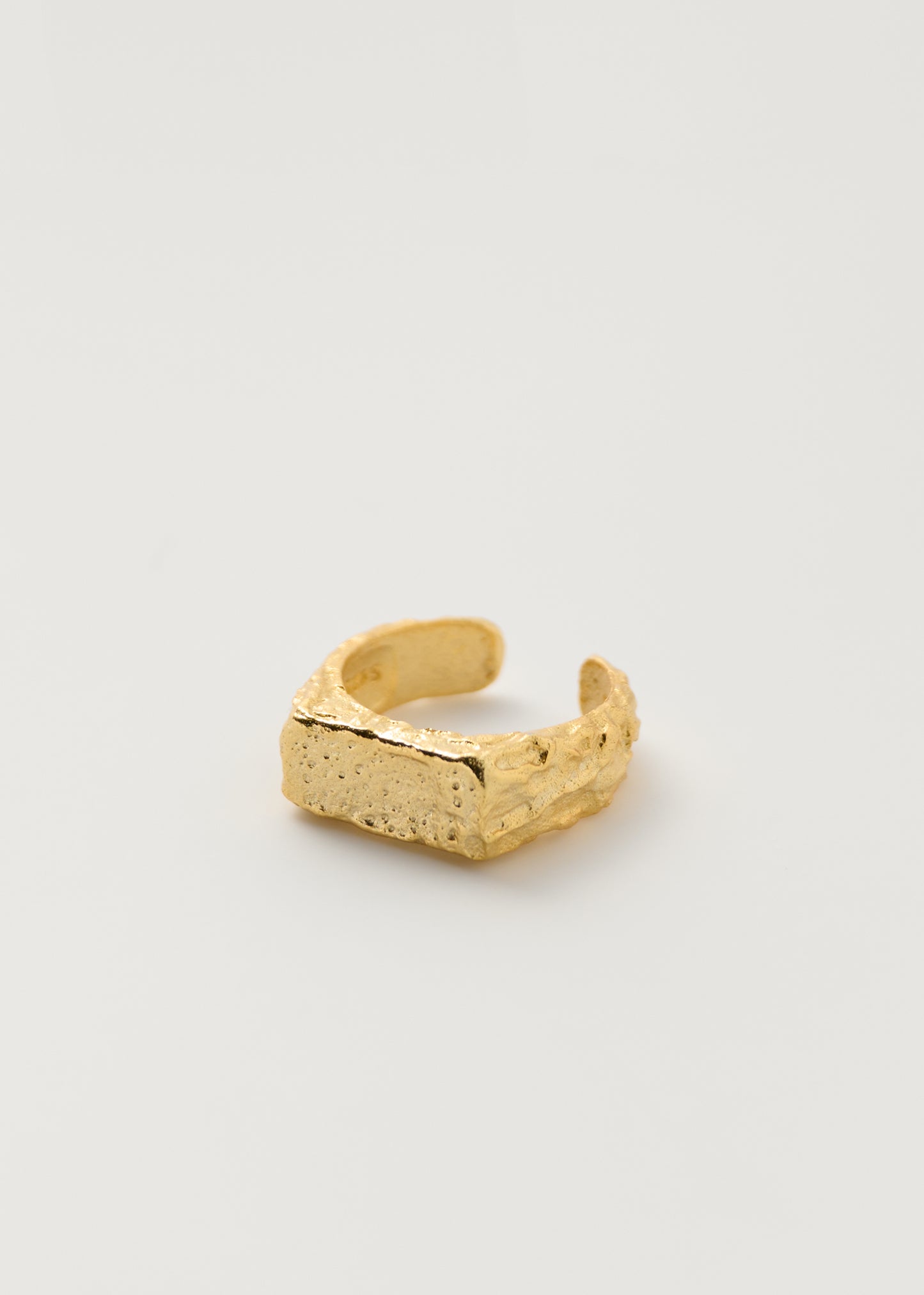 Shattered Rectangular Signet Ring Gold