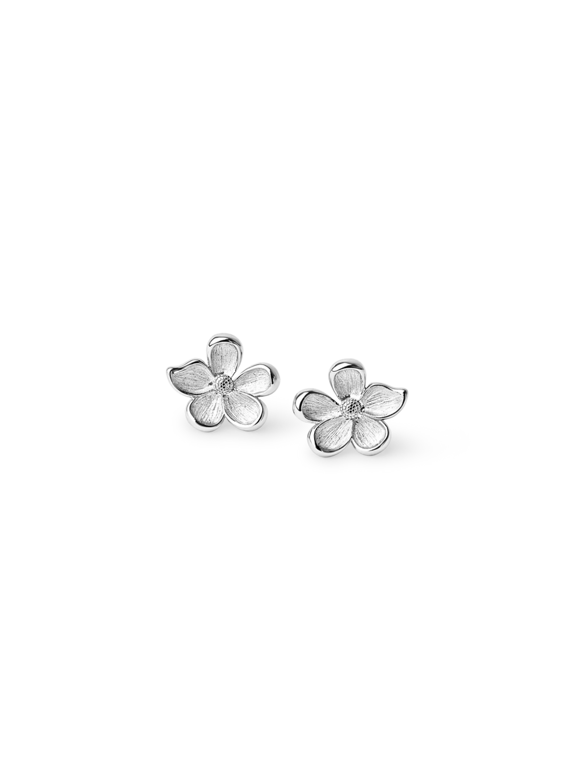 Midi Flower Earrings Silver