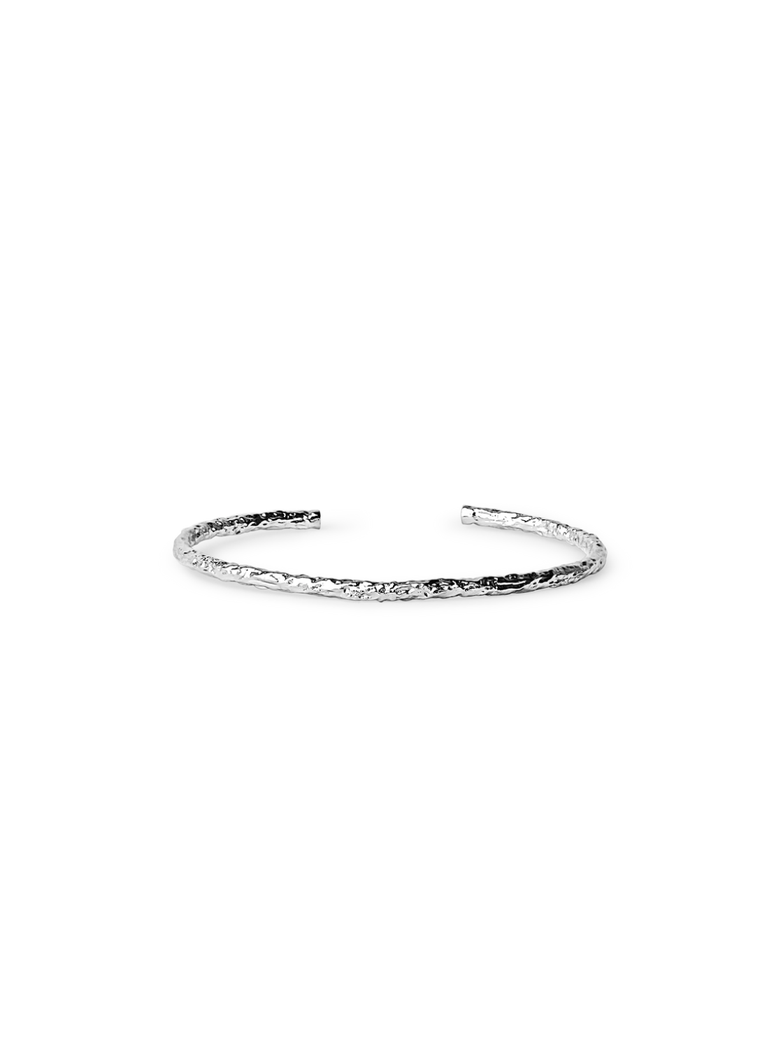 Textured Bangle Bracelet Silver