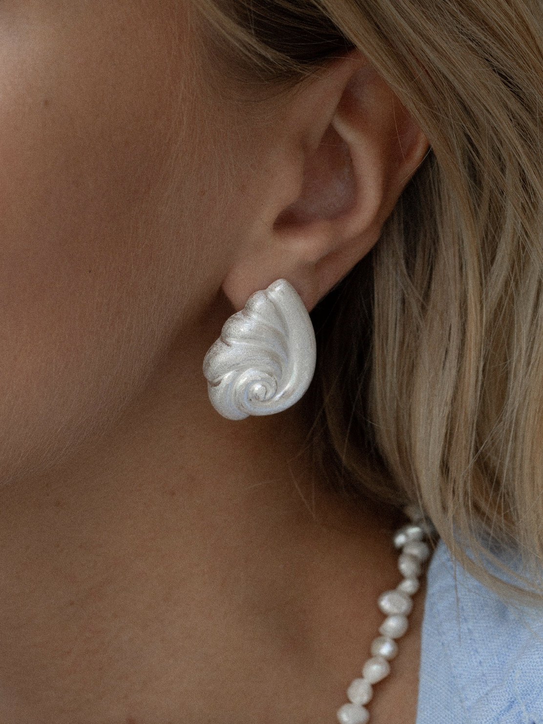 Seashell Earrings Silver