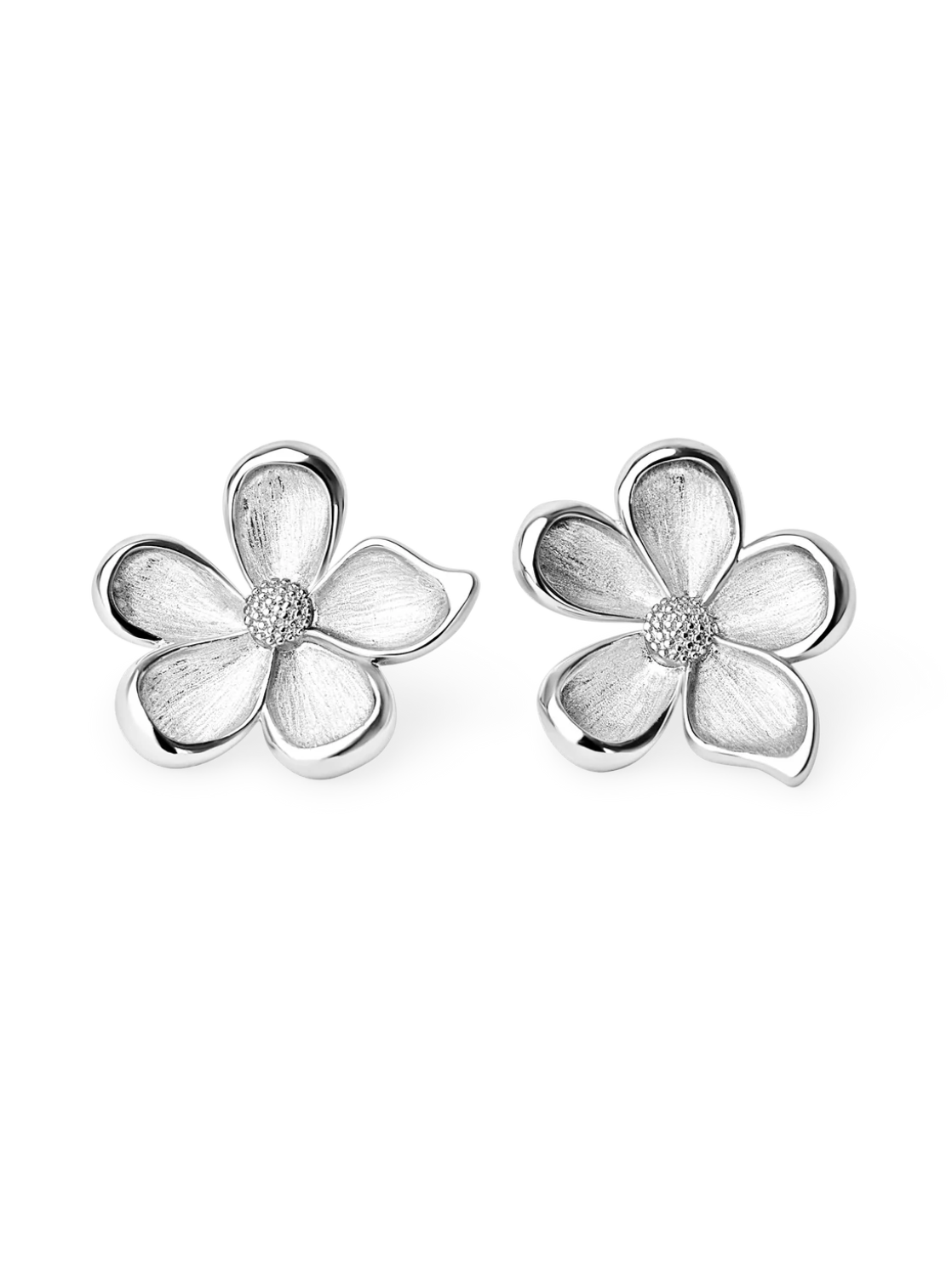 Maxi Flower Earrings Silver