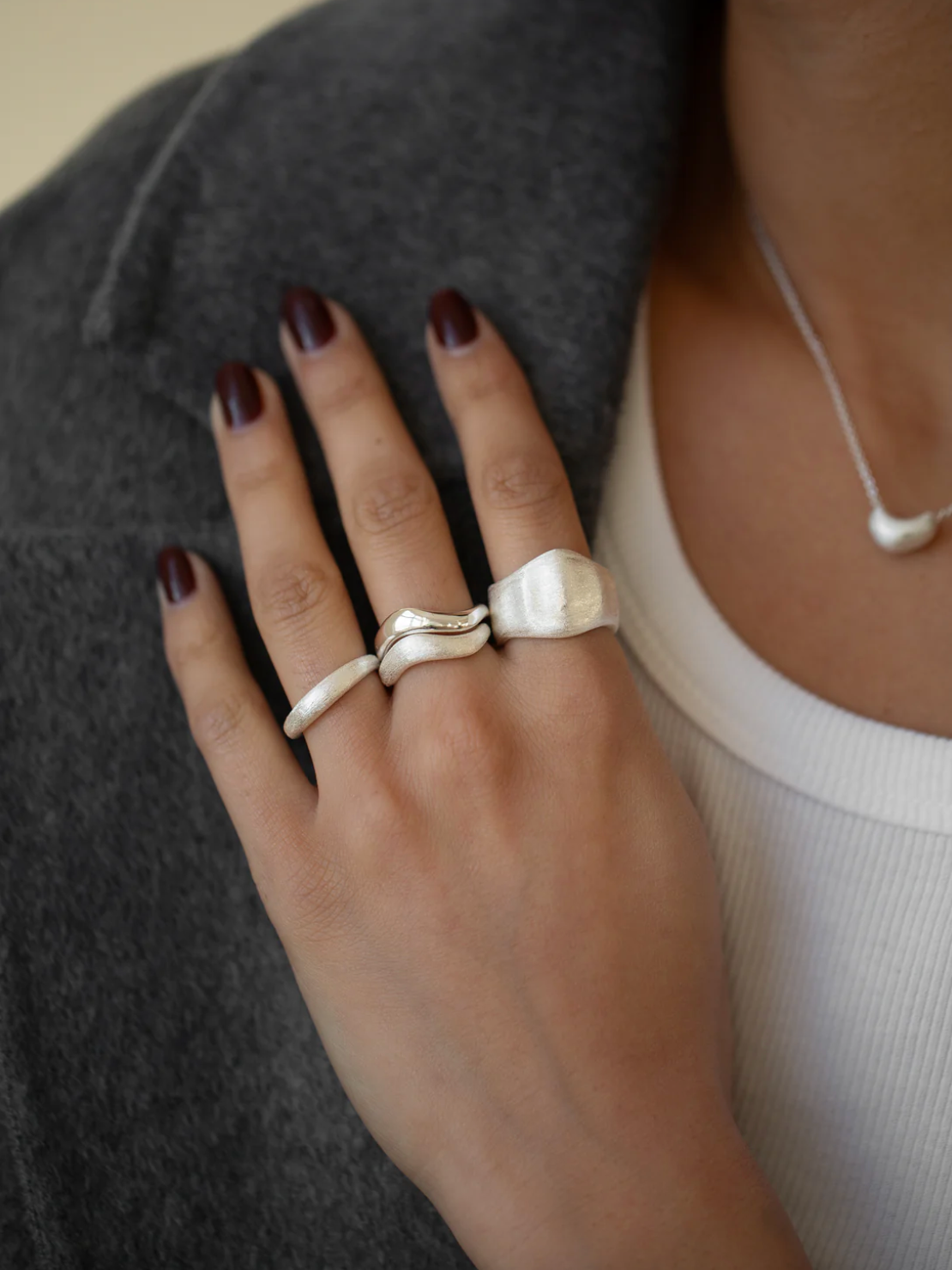 Brushed Waver RIng Silver