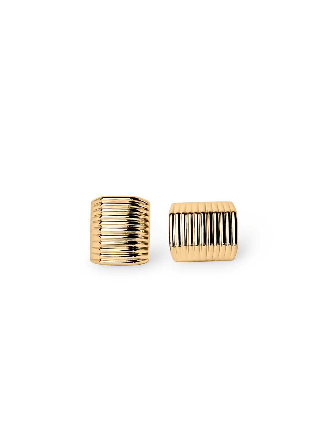 Ribbed Earrings Gold