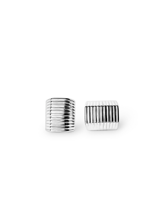 Ribbed Earrings Silver