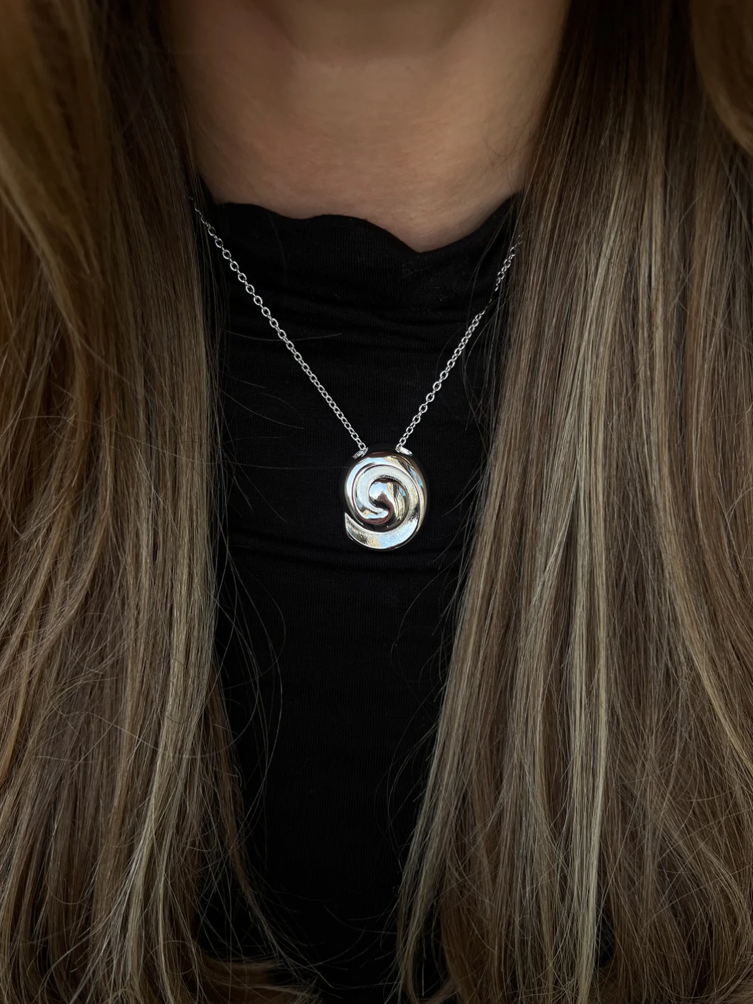 Swirl Necklace Silver