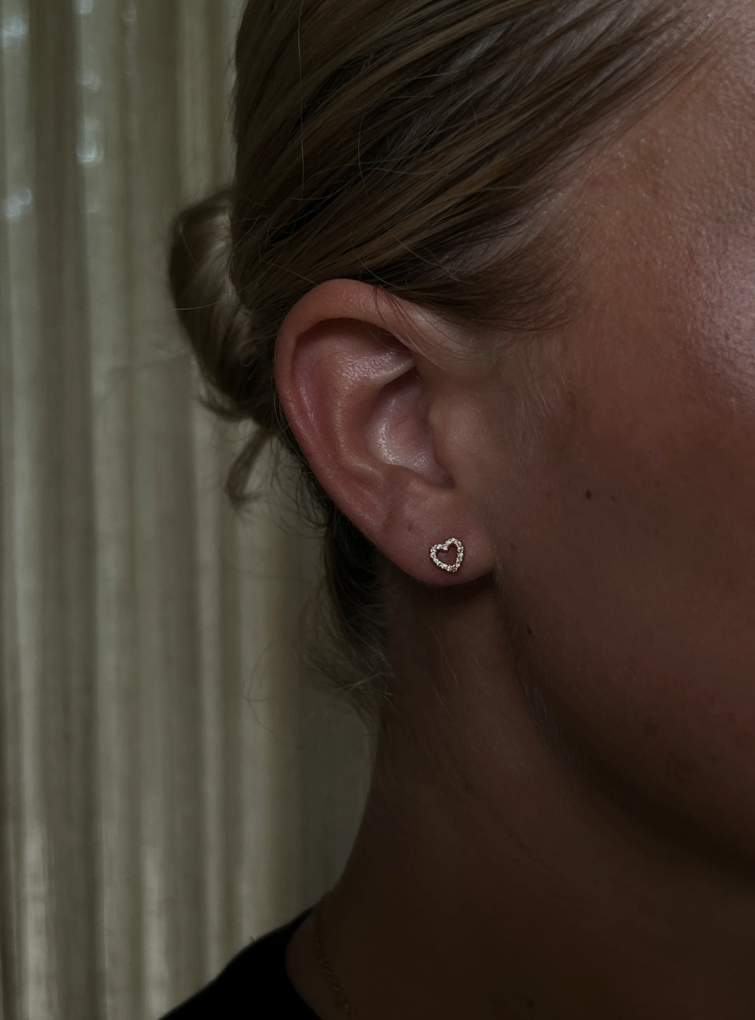 Zirconia Heart Studs
