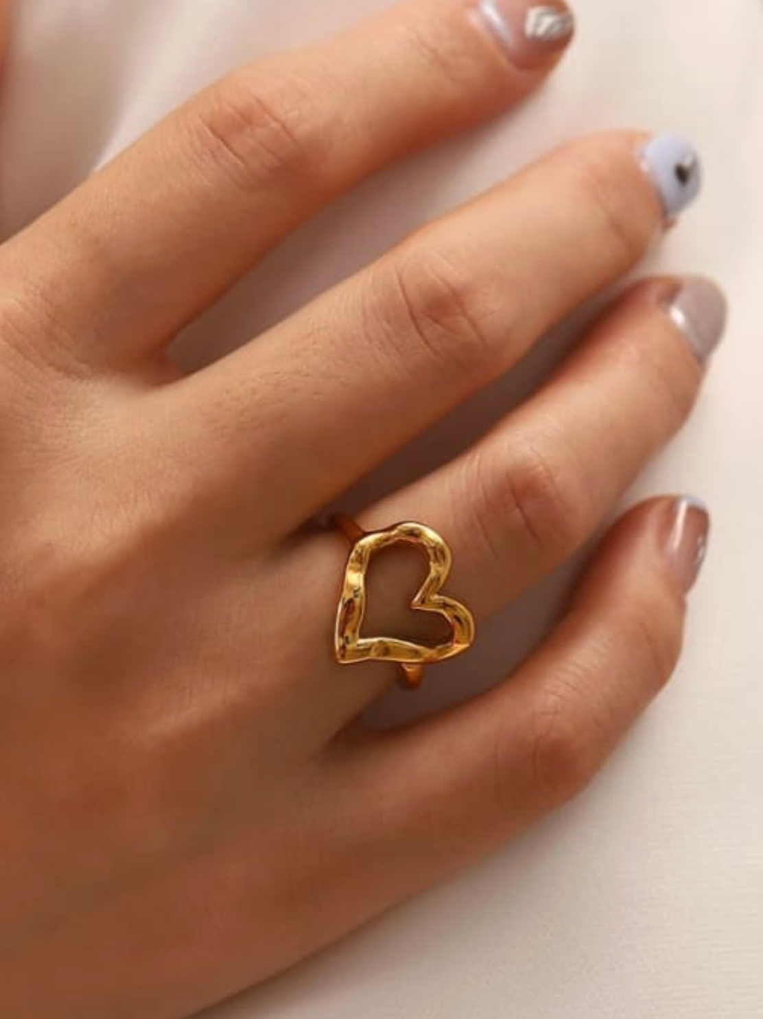 Chunky Heart Ring Gold