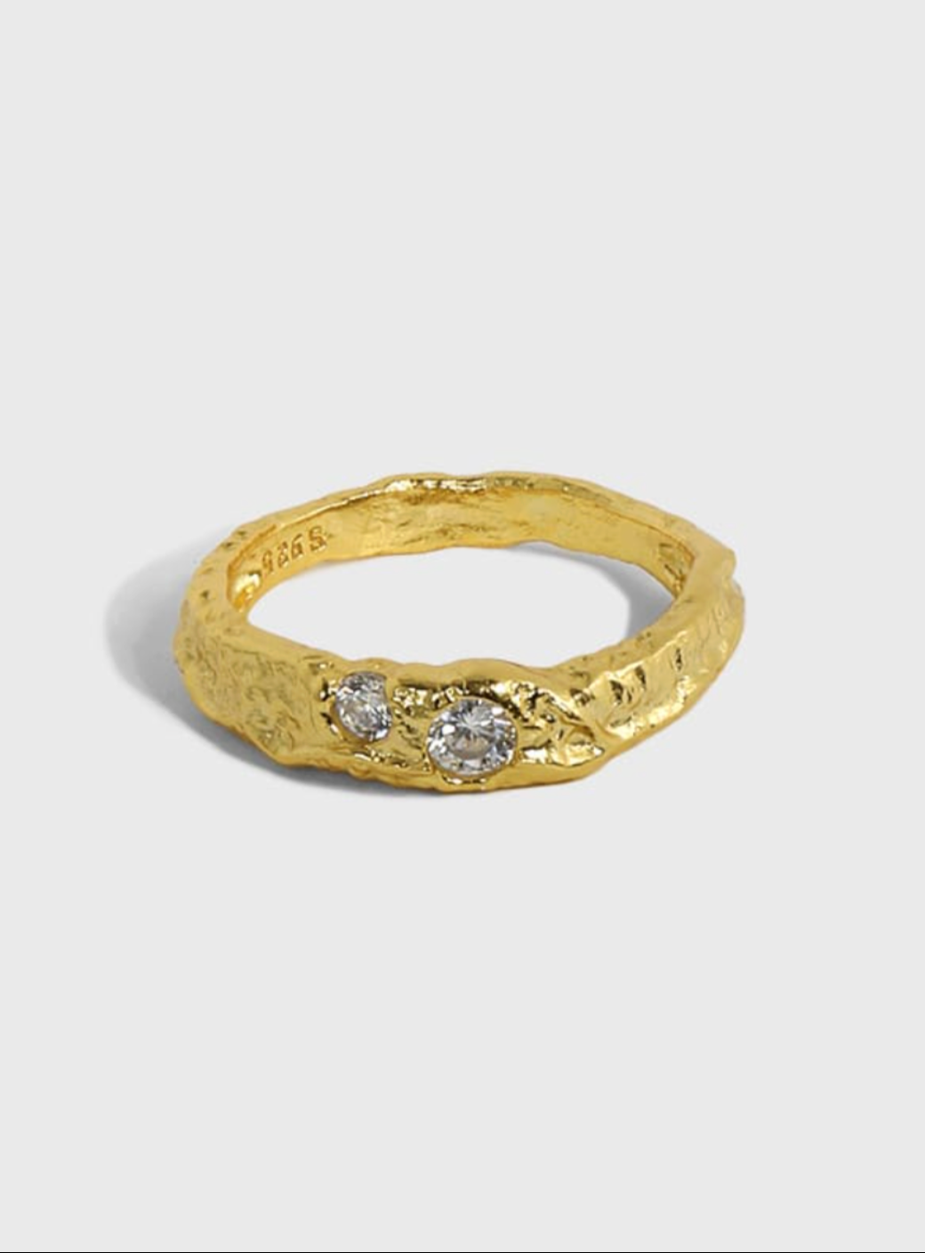 Double Stone Ring Silver