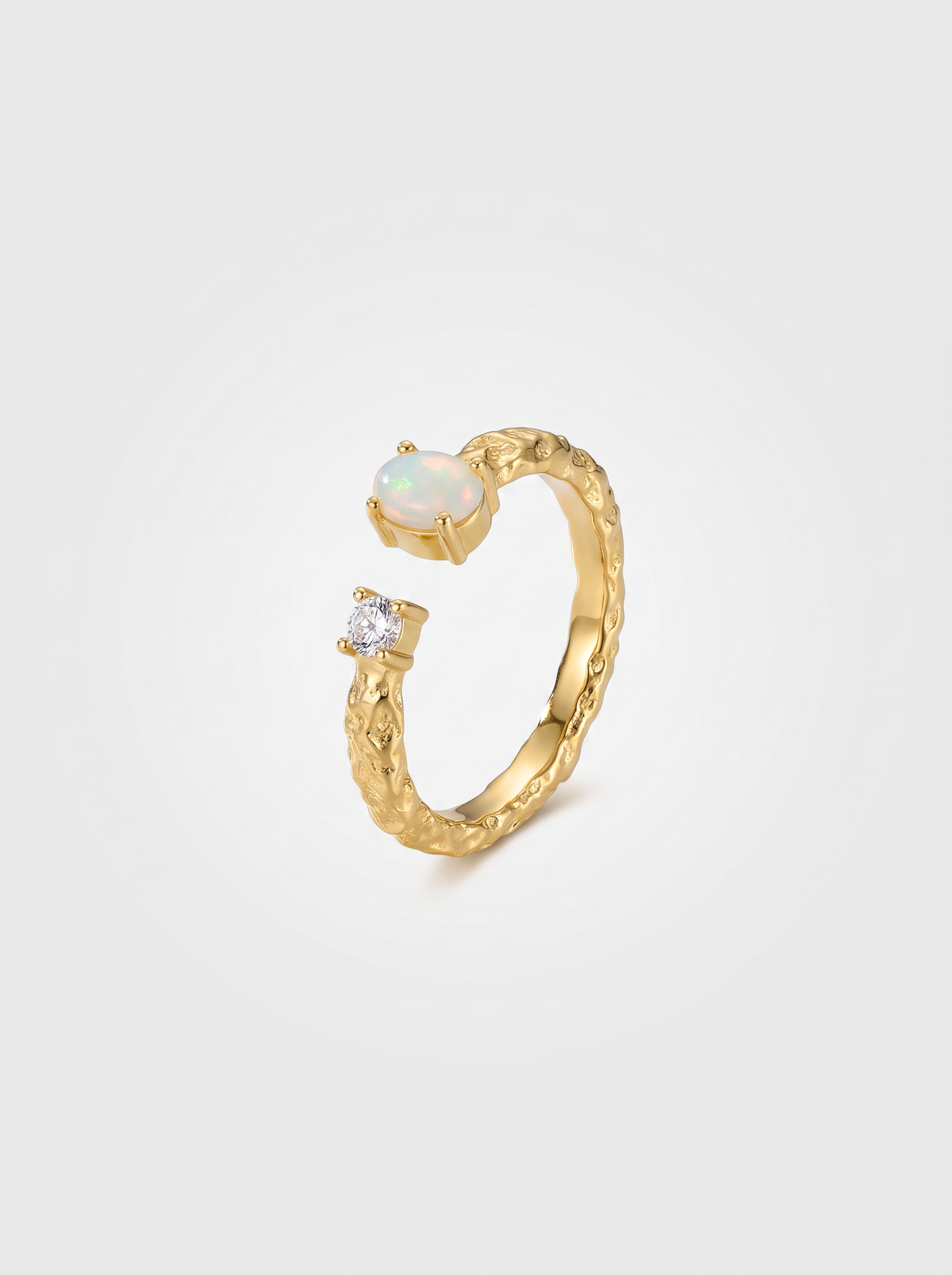 Textured Zirconia Ring II Silver