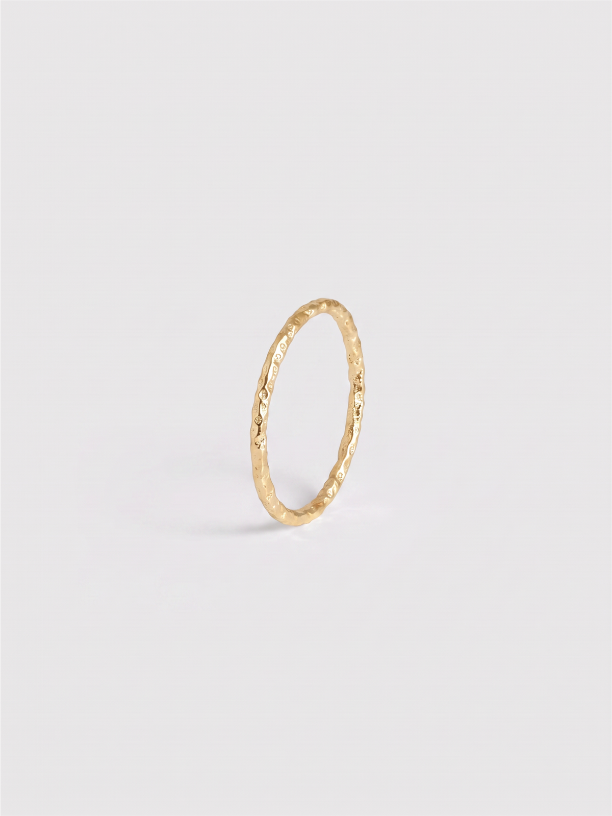 Thin Hammered Ring Gold
