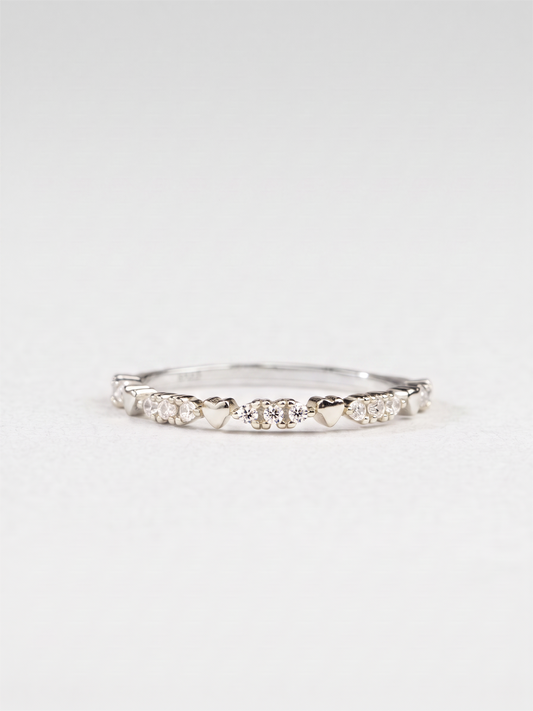 Triple Heart Ring Silver