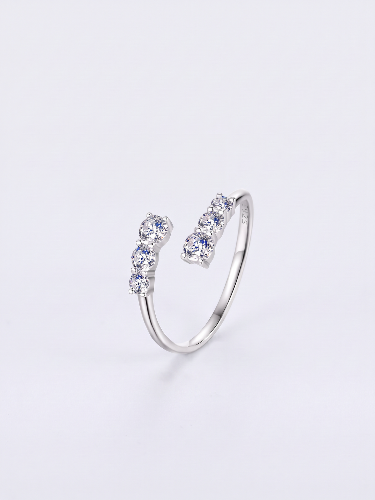 Triple Mossanite Ring