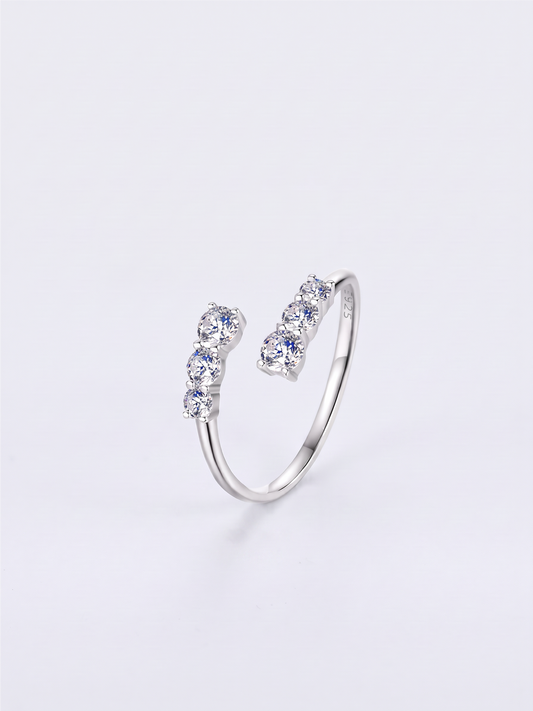 Triple Mossanite Ring