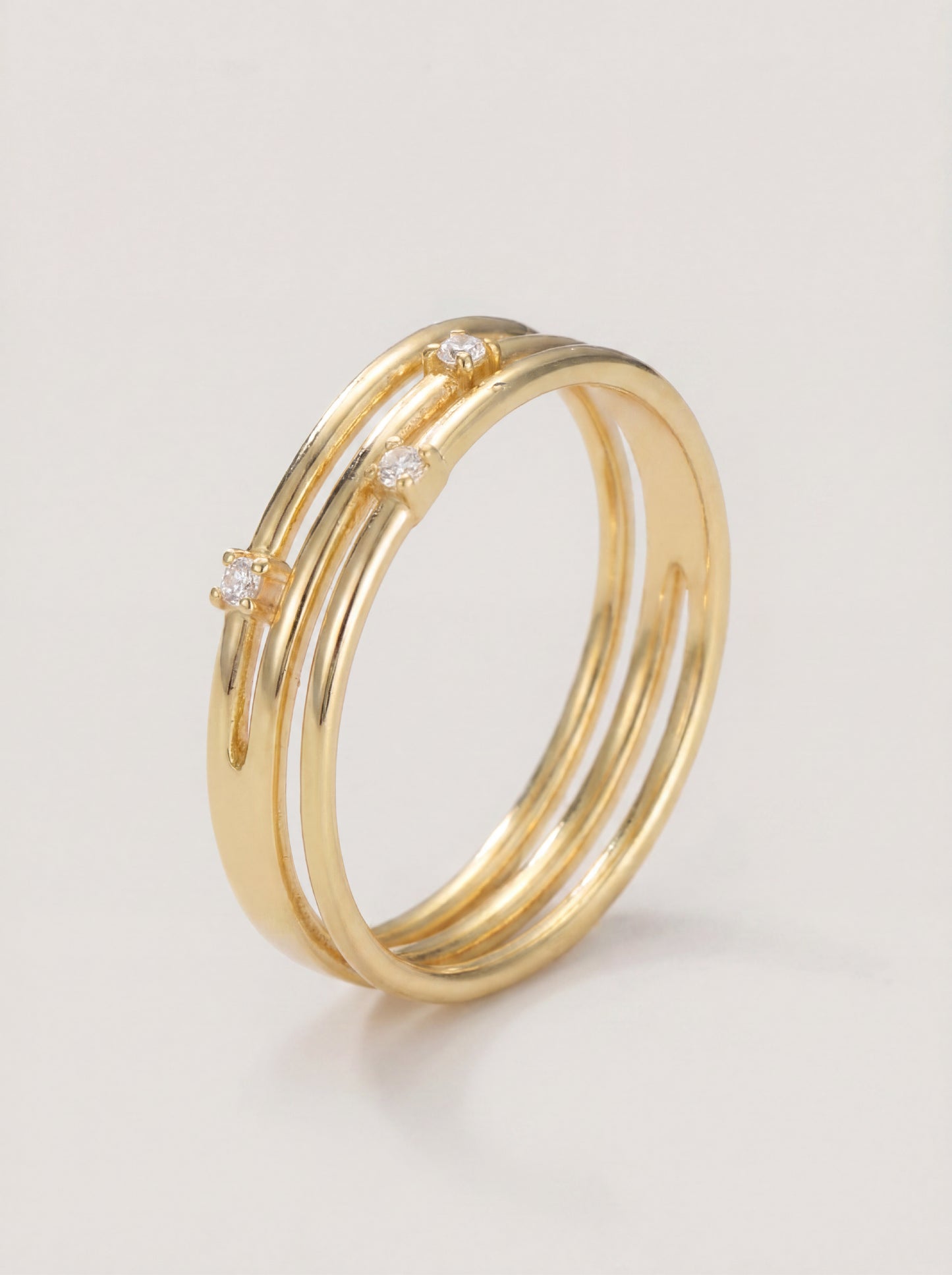 Triple Zirconia Stacker Ring