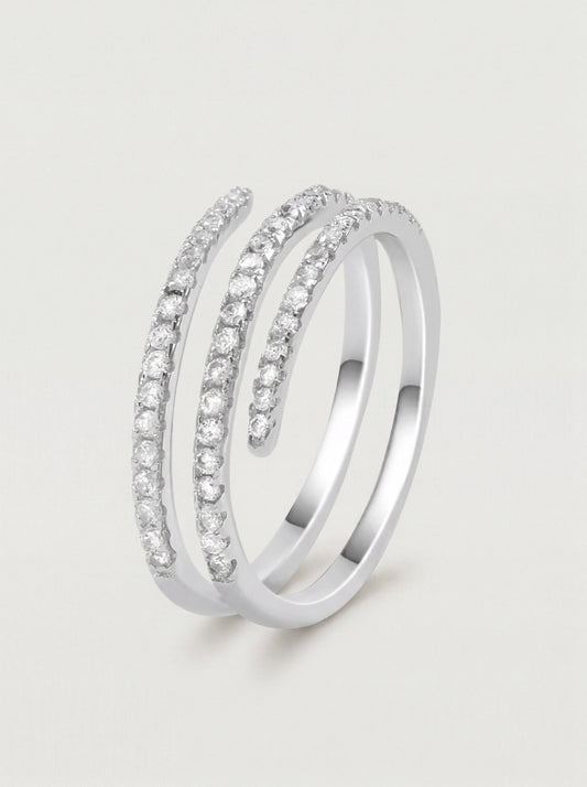 Triple Zirconia Ring Silver