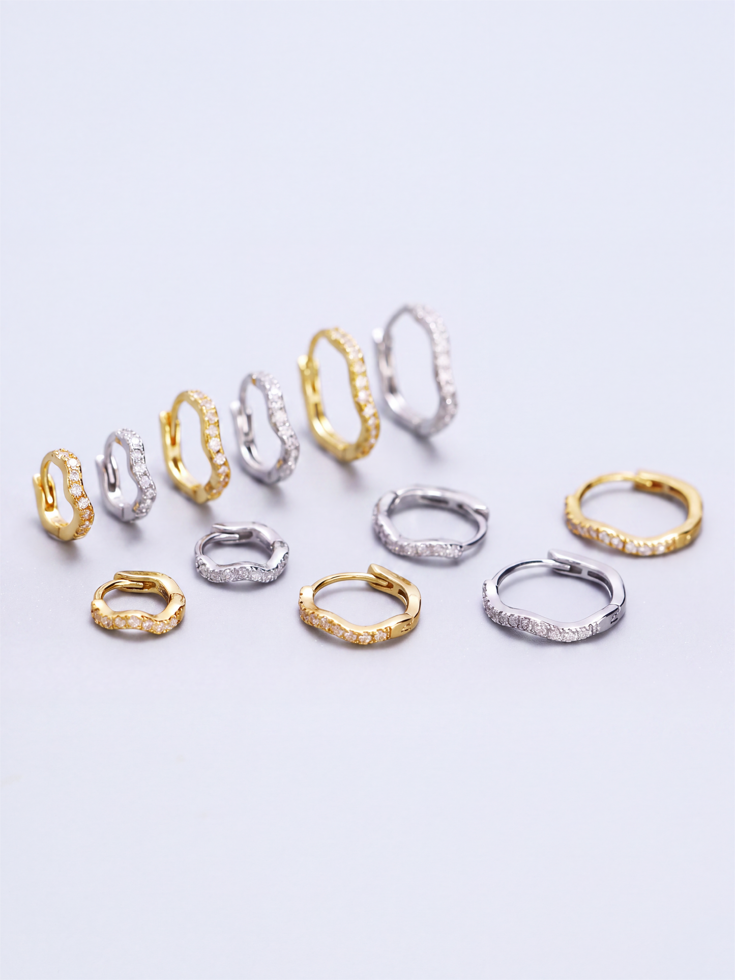 Wavy Zirconia Huggies