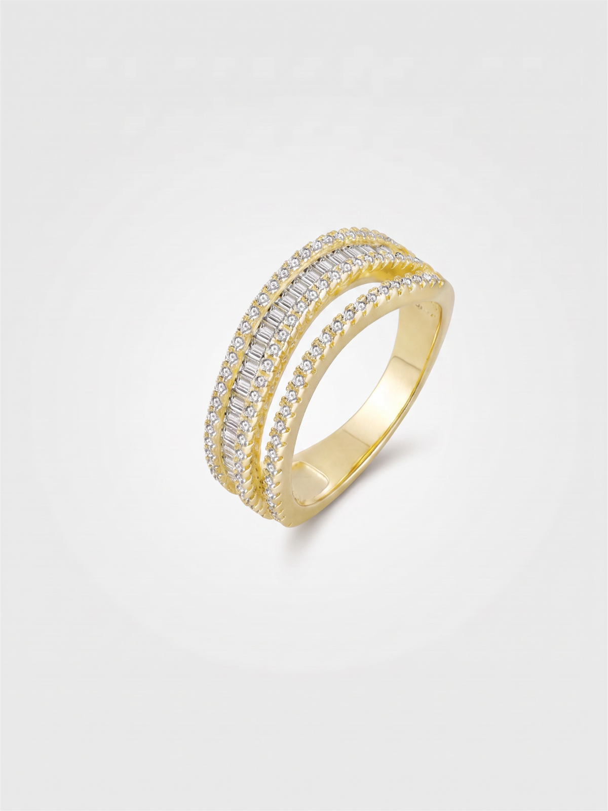 Wavy Zirconia Ring Silver