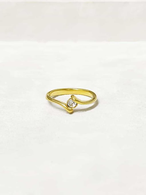 White Stone Steel Ring
