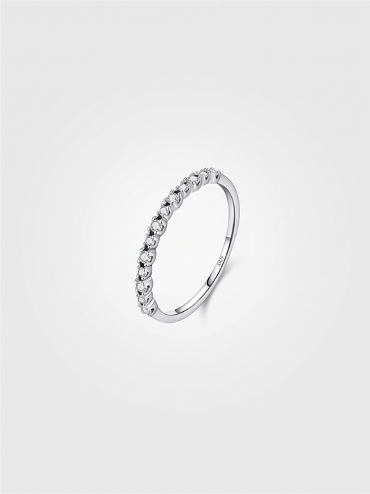 Zirconia Stacker Ring Silver