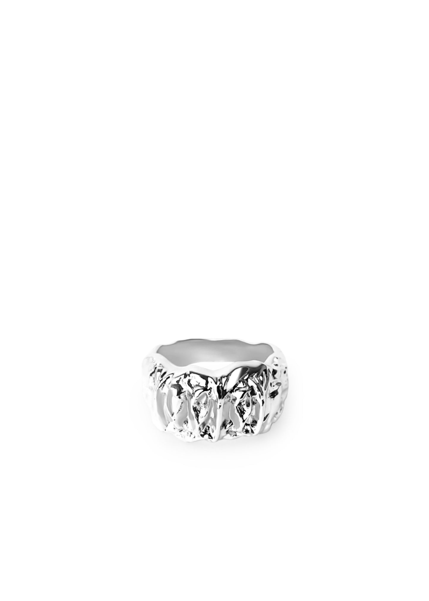 Bold Textured Ring Silver