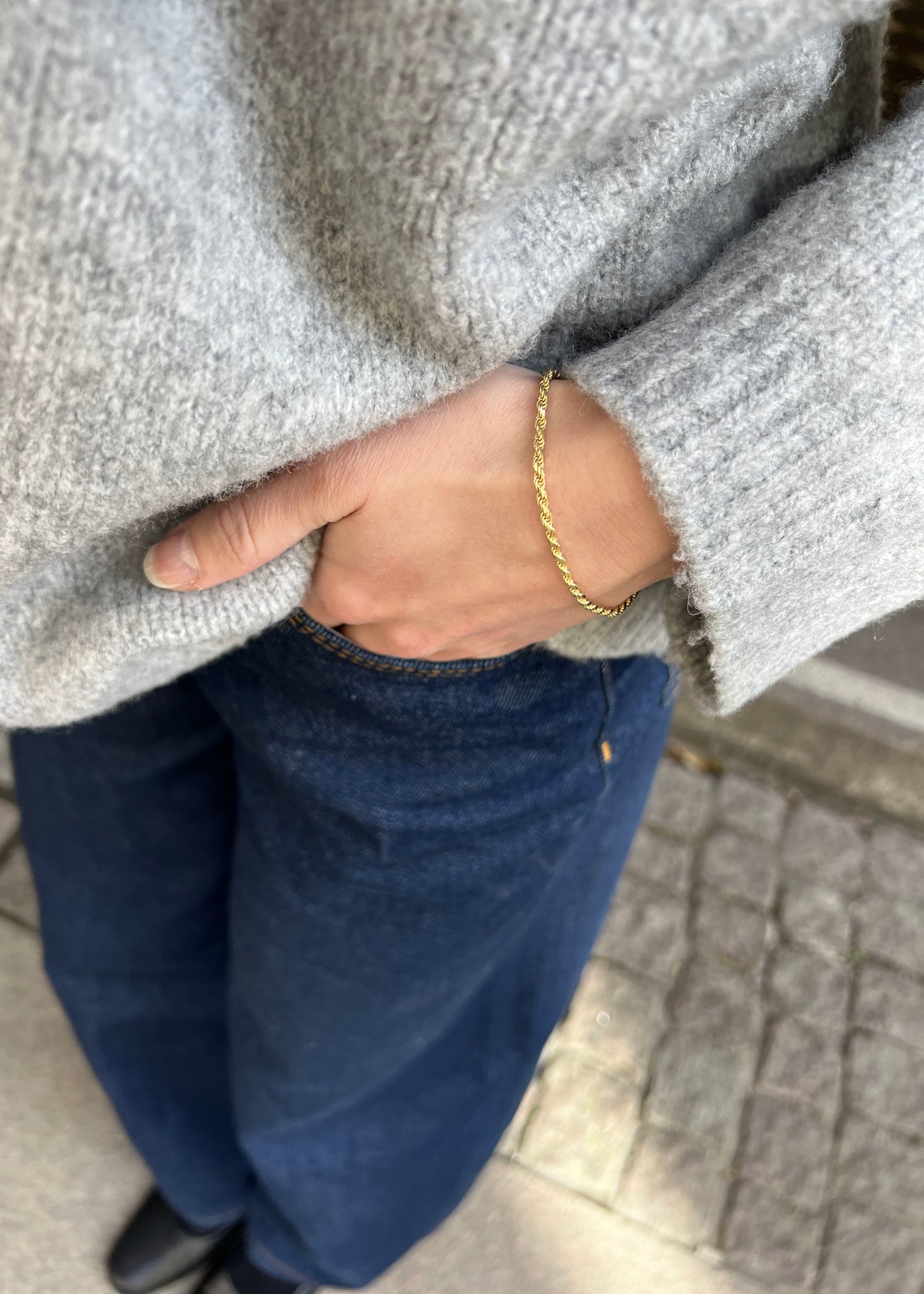 Gold Cordell Bracelet 2mm