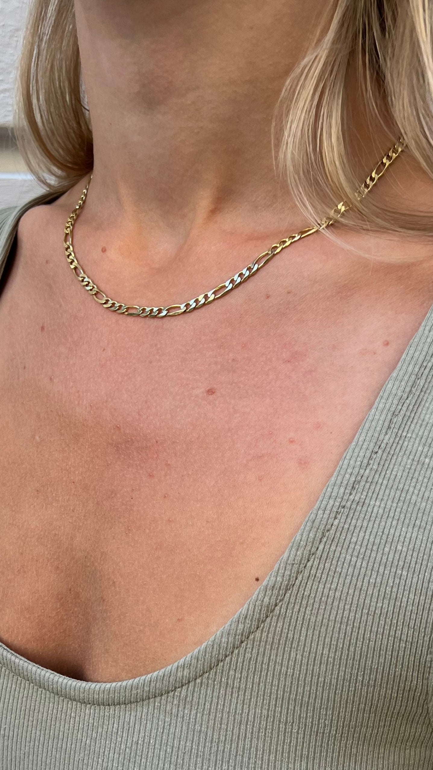 Gold Figaro Necklace 3mm