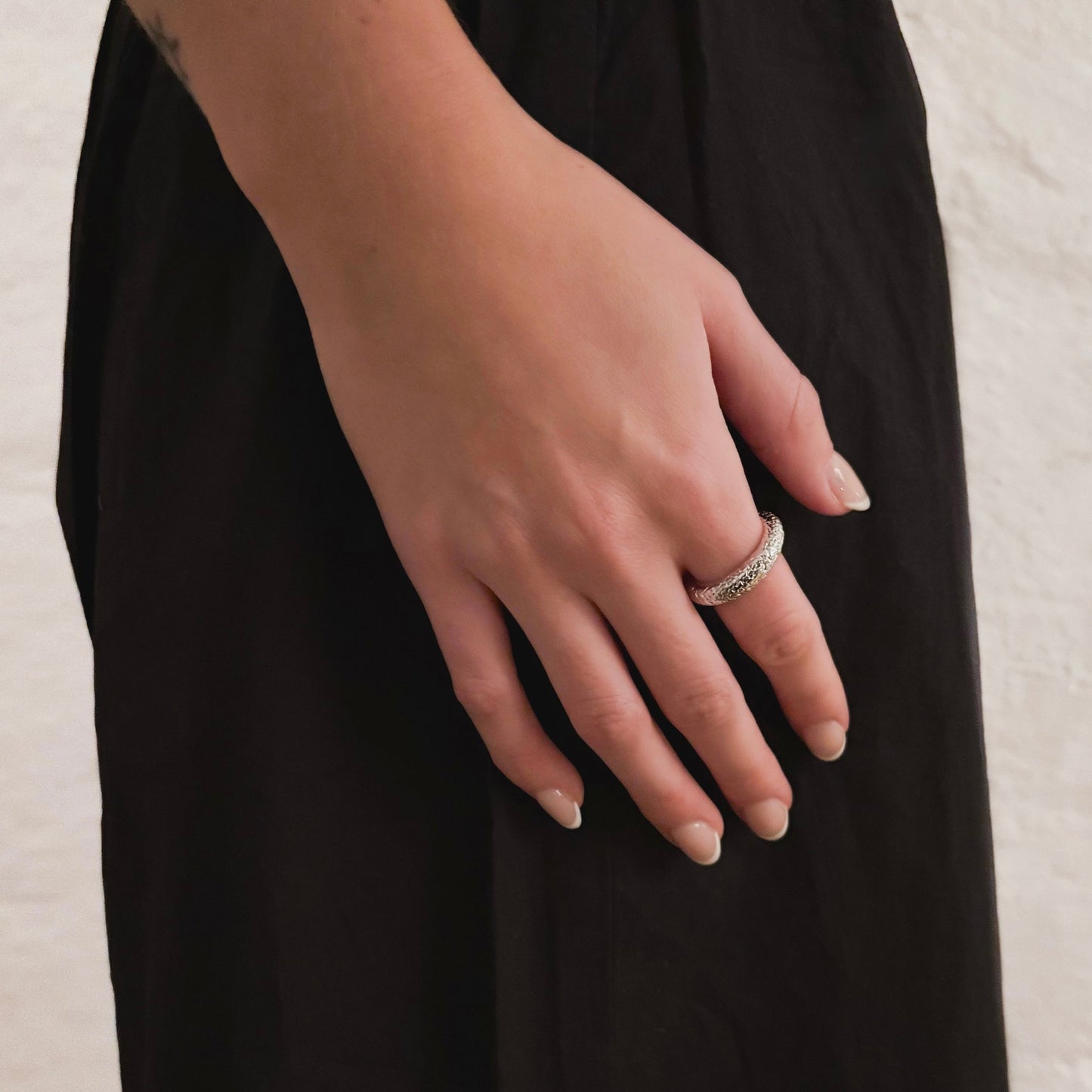Kaizen Textured Ring Silver